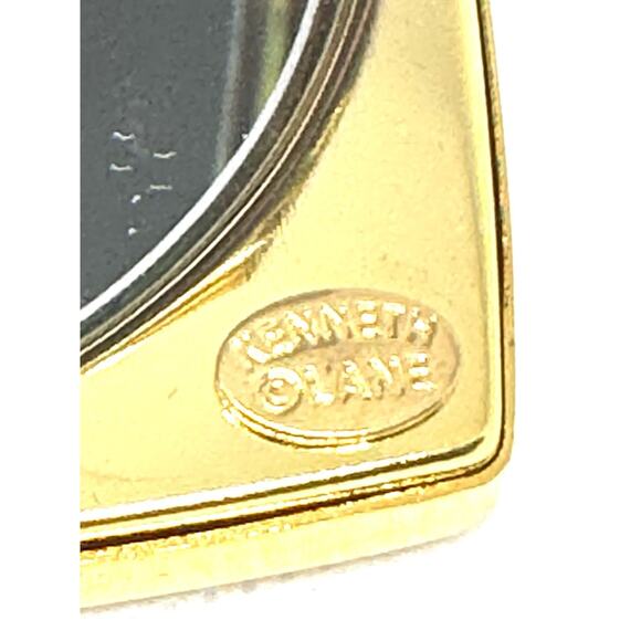 NIB VINTAGE! KENNETH LANE CORAL TURQUOISE RHINESTONE COMPACT MIRROR VANITY RARE - Picture 5 of 7